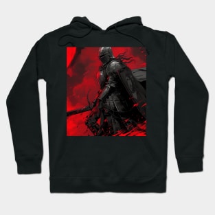 Girl Knight Red And Black Background Hoodie